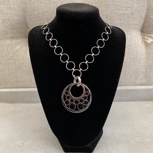 Dyrberg/Kern Idoya large black enamel pendant - Picture 5 of 7